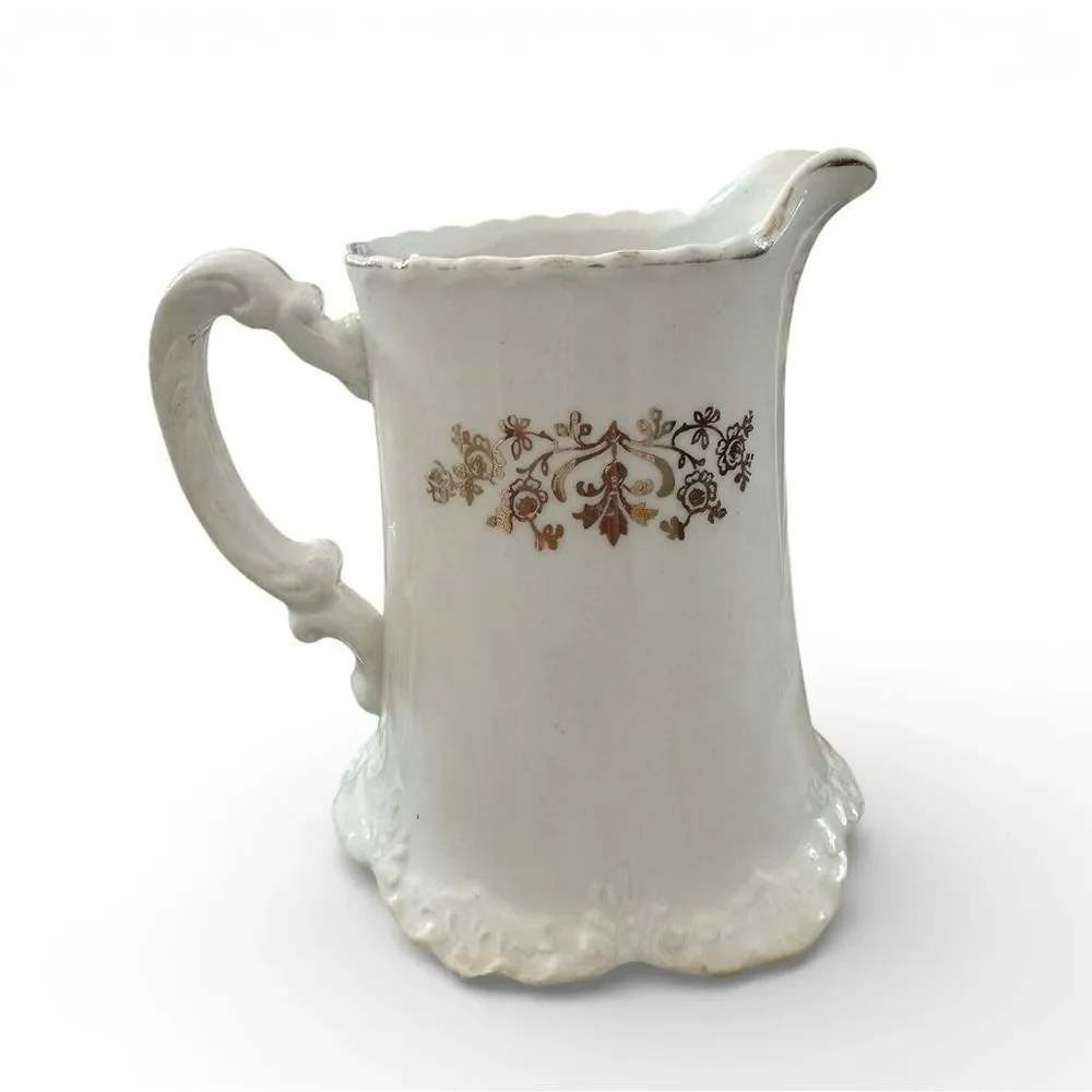 Homer Laughlin Hudson Vintage Creamer Milk Pitcher Floral 1908-1920